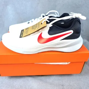 Nike Reveletion 7 White and Black Sneakers with Red Swoosh men's size10.5 **NEW*