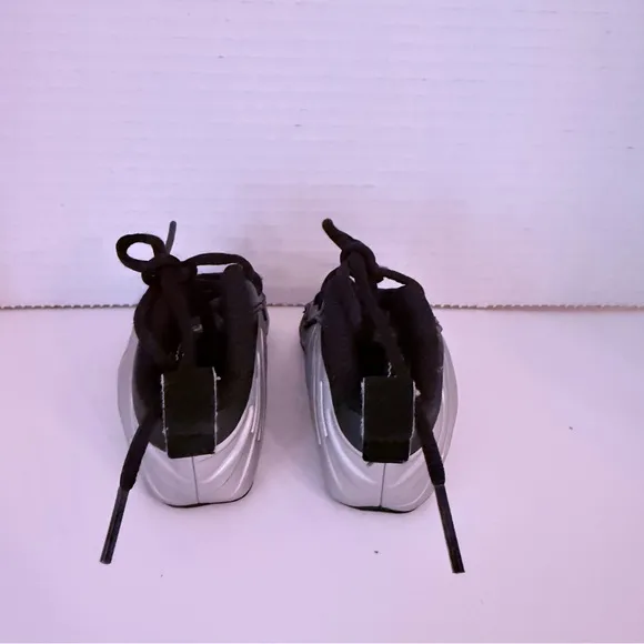 Nike Silver and Black Foamposite Sneakers 2c