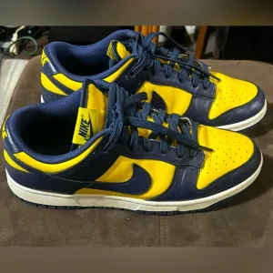 Nike Yellow and Blue Dunk Sneakers