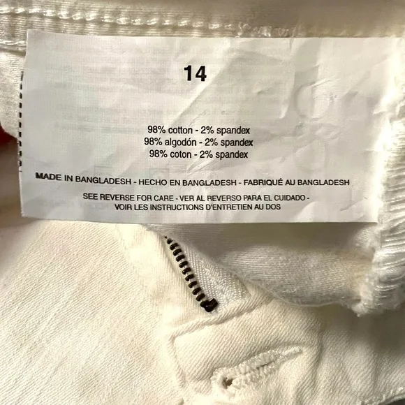 Nine West Cream Off White Capri Jeans Women’s Size 14 New NWT Summer Spring Fall