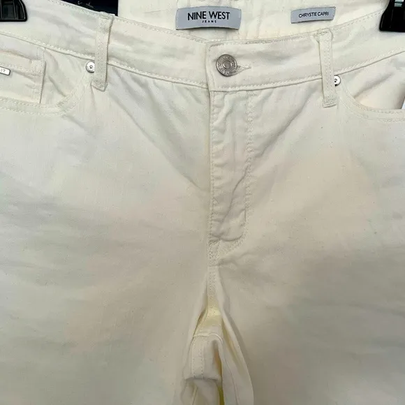 Nine West Cream Off White Capri Jeans Women’s Size 14 New NWT Summer Spring Fall