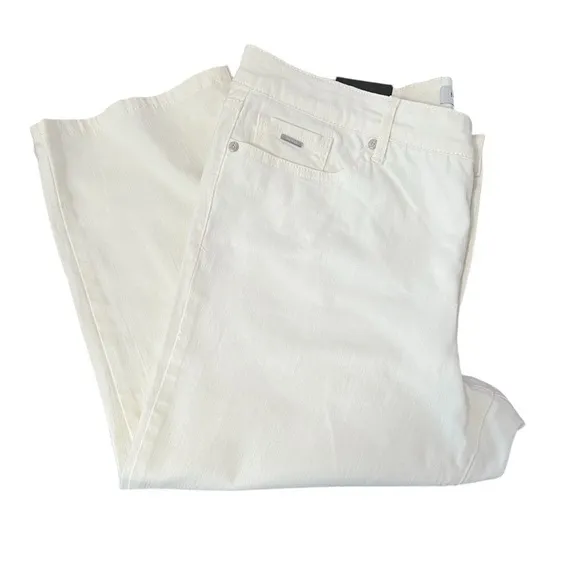 Nine West Cream Off White Capri Jeans Women’s Size 14 New NWT Summer Spring Fall