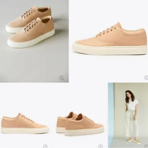 Nisolo Elayna Everyday Sneaker Natural Vachetta Leather Lace Up Low Top Size 9