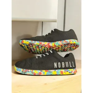 NOBULL Outwork Trainer Sneakers Black Superfabric Rainbow Sole Men's 13.5