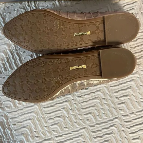 NWB Louise et Cie Lo Ashlin Leather Rose Gold Ballet Flats 8.5M Suede Inside