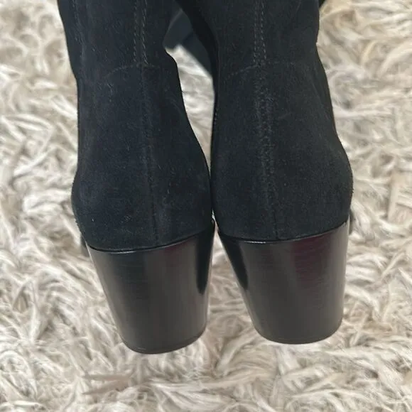 NWOB Michael Kors Harlow Black Suede Cuban Heel Over The Knee Boots size 6