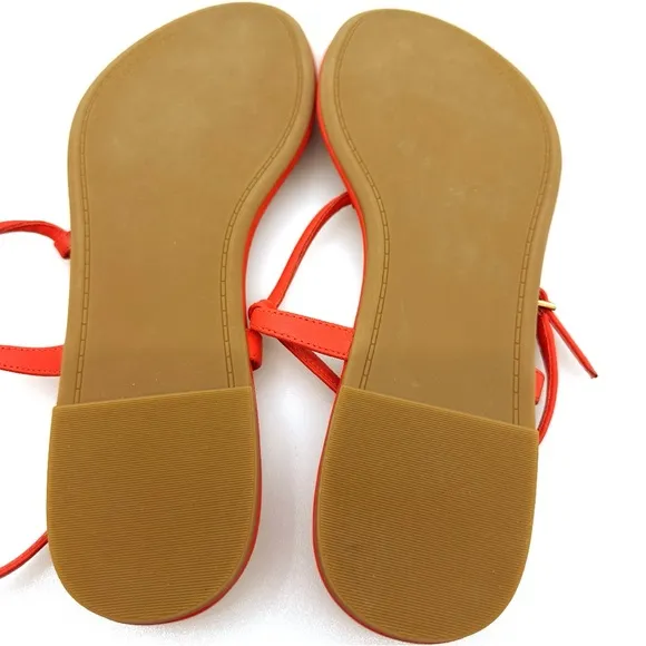 NWOB Tory Burch Emmy Sandals with Metallic Embellishment Color: Bright Samba 7.5