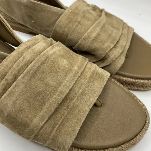 NWOB Tory‎ Burch Suede Slingback Espadrilles InLeccio Tan Size 5