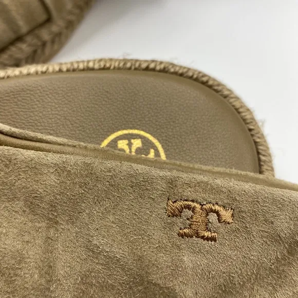 NWOB Tory‎ Burch Suede Slingback Espadrilles InLeccio Tan Size 5