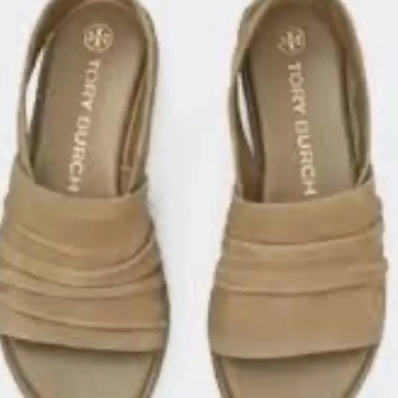 NWOB Tory‎ Burch Suede Slingback Espadrilles InLeccio Tan Size 5