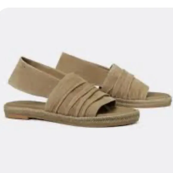 NWOB Tory‎ Burch Suede Slingback Espadrilles InLeccio Tan Size 5