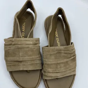 NWOB Tory‎ Burch Suede Slingback Espadrilles InLeccio Tan Size 5