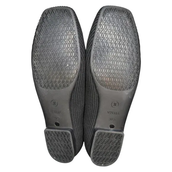 NWOB Vivaia Margot 2.0 Black Square-Toe V-Cut Slip On Flats 8.5 W