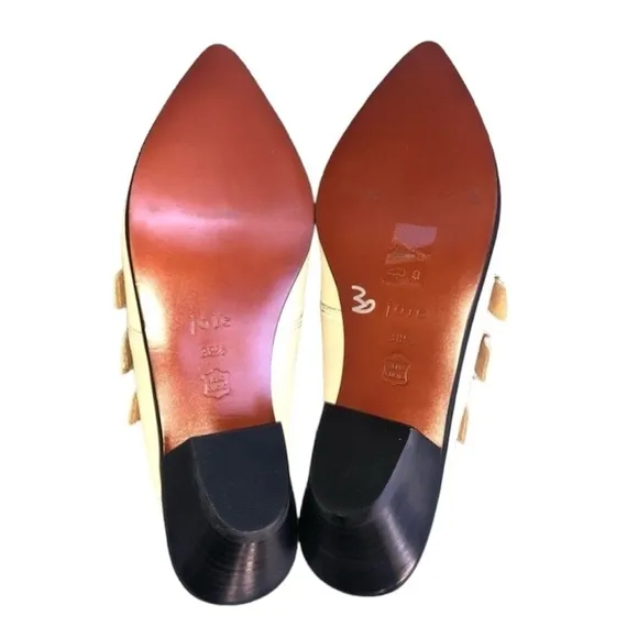 NWOT Joie Cabery Western Block Heel Slip-On Mule Loafer Slides size 8.5