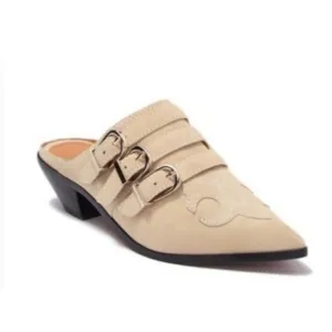 NWOT Joie Cabery Western Block Heel Slip-On Mule Loafer Slides size 8.5