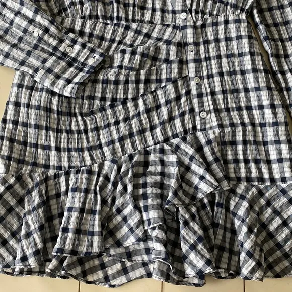 NWOT Veronica Beard Sherry Checked Wrap Shirt Dress