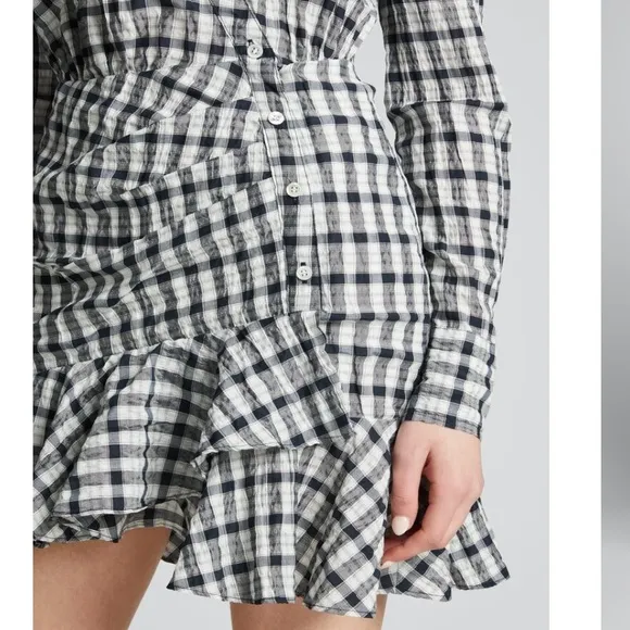 NWOT Veronica Beard Sherry Checked Wrap Shirt Dress