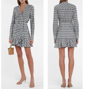 NWOT Veronica Beard Sherry Checked Wrap Shirt Dress