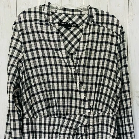 NWOT Veronica Beard Sherry Checked Wrap Shirt Dress