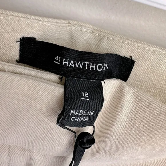 NWT 41 Hawthorn Becca High Rise Pleated Shorts Whitecap Gray Size 12