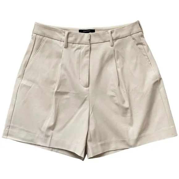 NWT 41 Hawthorn Becca High Rise Pleated Shorts Whitecap Gray Size 12