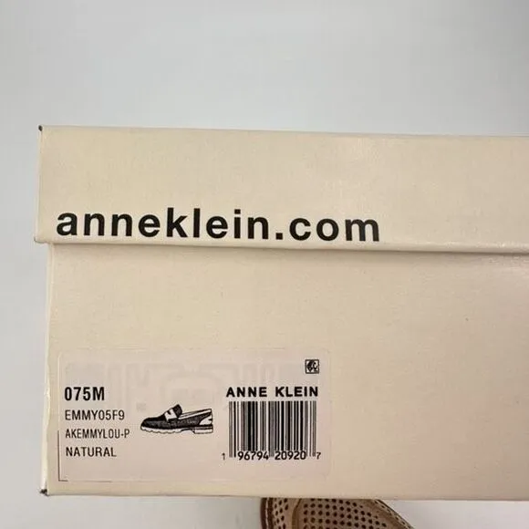 NWT Anne Klein Emmylou Suede Slip on Penny Loafers Natural Tan Size 7.5