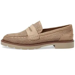 NWT Anne Klein Emmylou Suede Slip on Penny Loafers Natural Tan Size 7.5