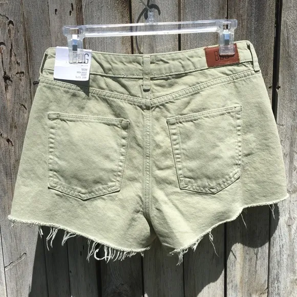 NWT BDG Mom High Waist Denim Short Green 30