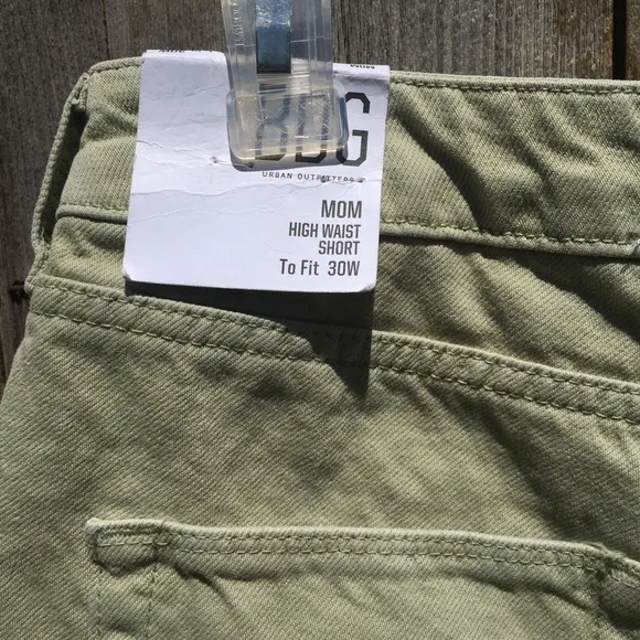 NWT BDG Mom High Waist Denim Short Green 30