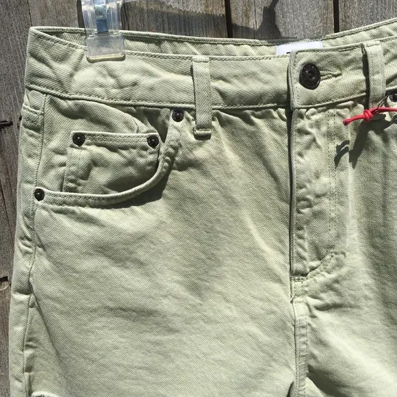 NWT BDG Mom High Waist Denim Short Green 30
