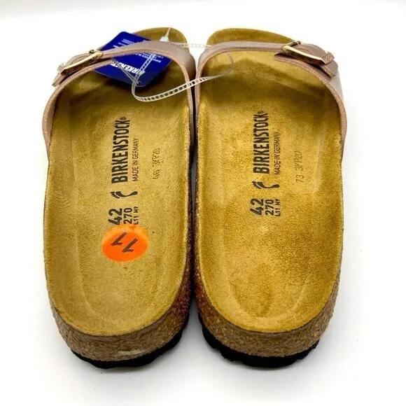 NWT Birkenstock Madrid Metallic Copper Women’s Sandals 11/42/270 Germany
