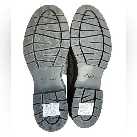 NWT Clarks Westlynn Bay Black Tweed Combi Loafers, Size 8.5, Classic Style