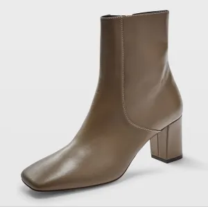 NWT Club Monaco Army Green Leather Jorga Ankle Boots 7.5