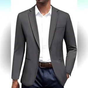 NWT COOFANDY Men's One Button Grey Lightweight Knit Sport Coat, Size XL