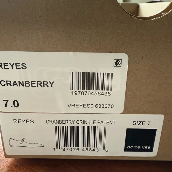 NWT - Dolce Reyes Cranberry Red Ballet Buckle Flats - Size 7 US For Work Costume