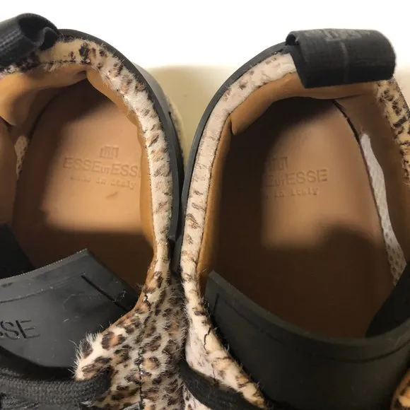 NWT Esse Ut Esse esseutesse leopard cheetah print fur City sneakers