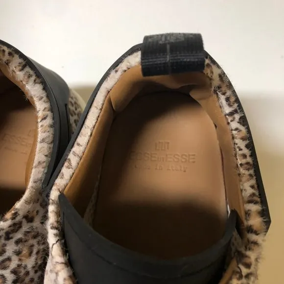 NWT Esse Ut Esse esseutesse leopard cheetah print fur City sneakers