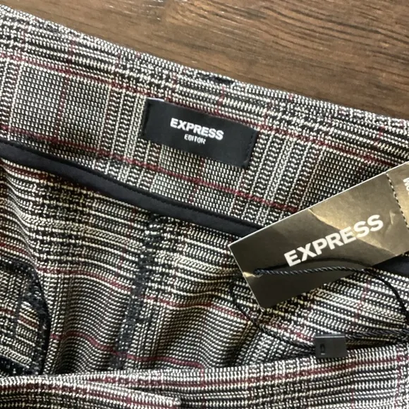 NWT Express Editor high rise plaid shorts