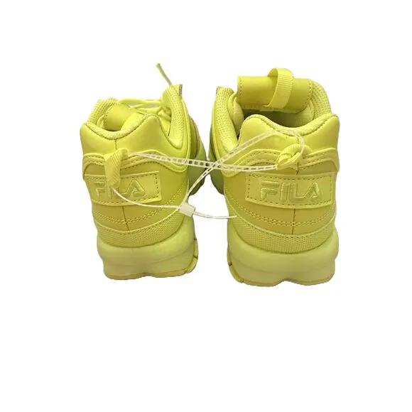 NWT Fila Disruptor II Wedge Sneakers Womens Size 7 Neon LowTop LaceUp