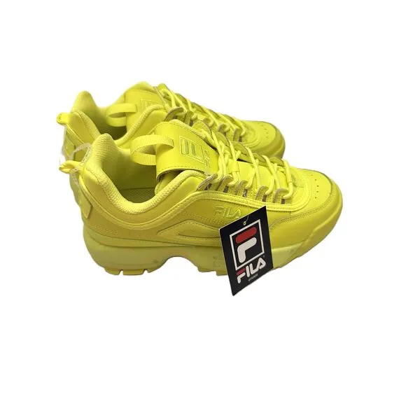 NWT Fila Disruptor II Wedge Sneakers Womens Size 7 Neon LowTop LaceUp