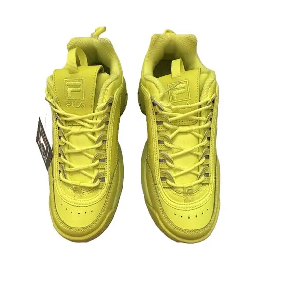 NWT Fila Disruptor II Wedge Sneakers Womens Size 7 Neon LowTop LaceUp