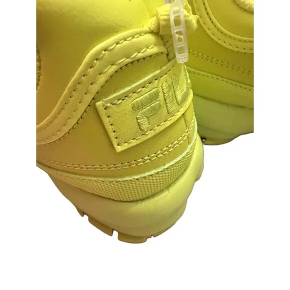 NWT Fila Disruptor II Wedge Sneakers Womens Size 7 Neon LowTop LaceUp