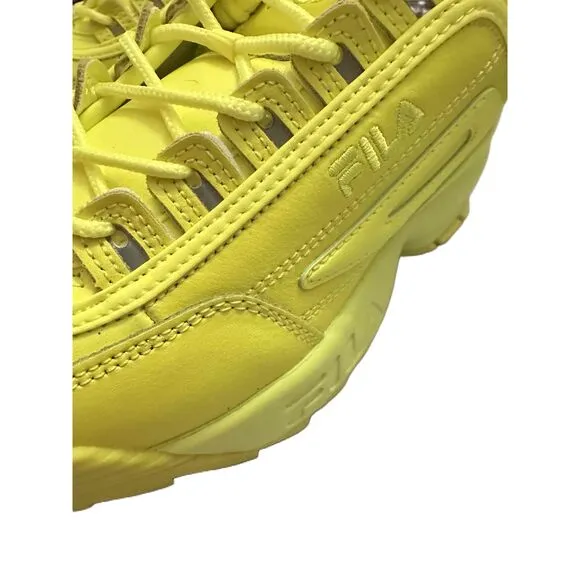 NWT Fila Disruptor II Wedge Sneakers Womens Size 7 Neon LowTop LaceUp