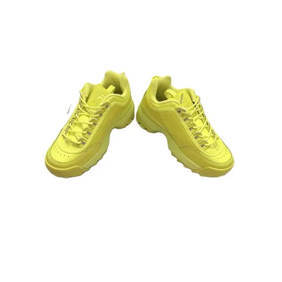 NWT Fila Disruptor II Wedge Sneakers Womens Size 7 Neon LowTop LaceUp