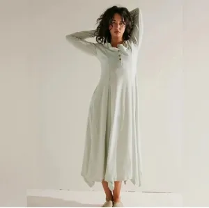 NWT Free People Morgan Henley Maxi Color: Stone Moss. Size Small