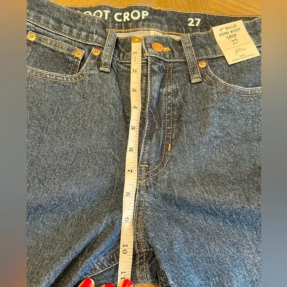 NWT J. Crew 9&quot; demi-boot crop jean in Greenbriar wash