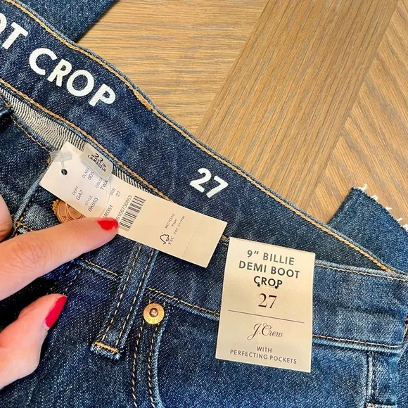 NWT J. Crew 9&quot; demi-boot crop jean in Greenbriar wash