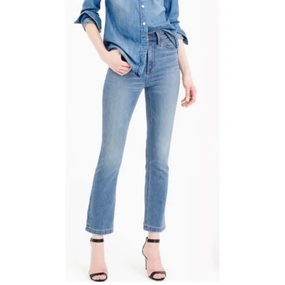 NWT J. Crew Demi-Boot Crop Jean in Indigo Jones Wash