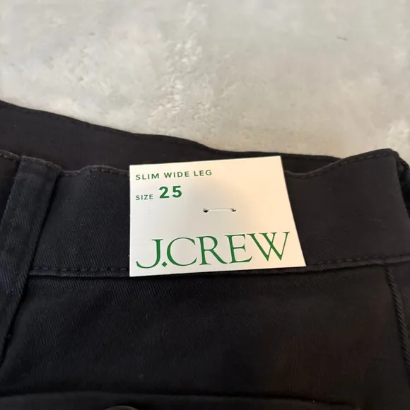 NWT J.Crew Sailor Slim Wide-Leg Chino Pants Black Size 25 | High Rise