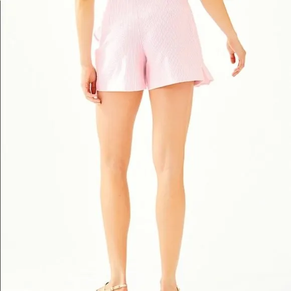 NWT Lilly Pulitzer Faye Skort Coral Seersucker 16